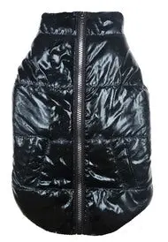 Fab Dog | Metallic Puffer Coat In Black 1