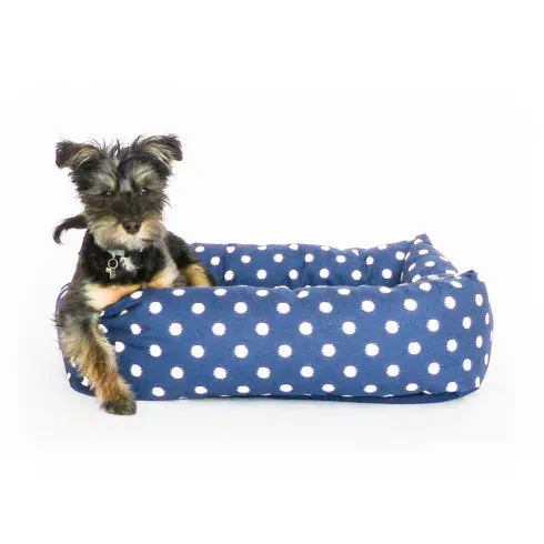 Fitz & Fellow | Bolster Bed In Navy Ikat Dot 1