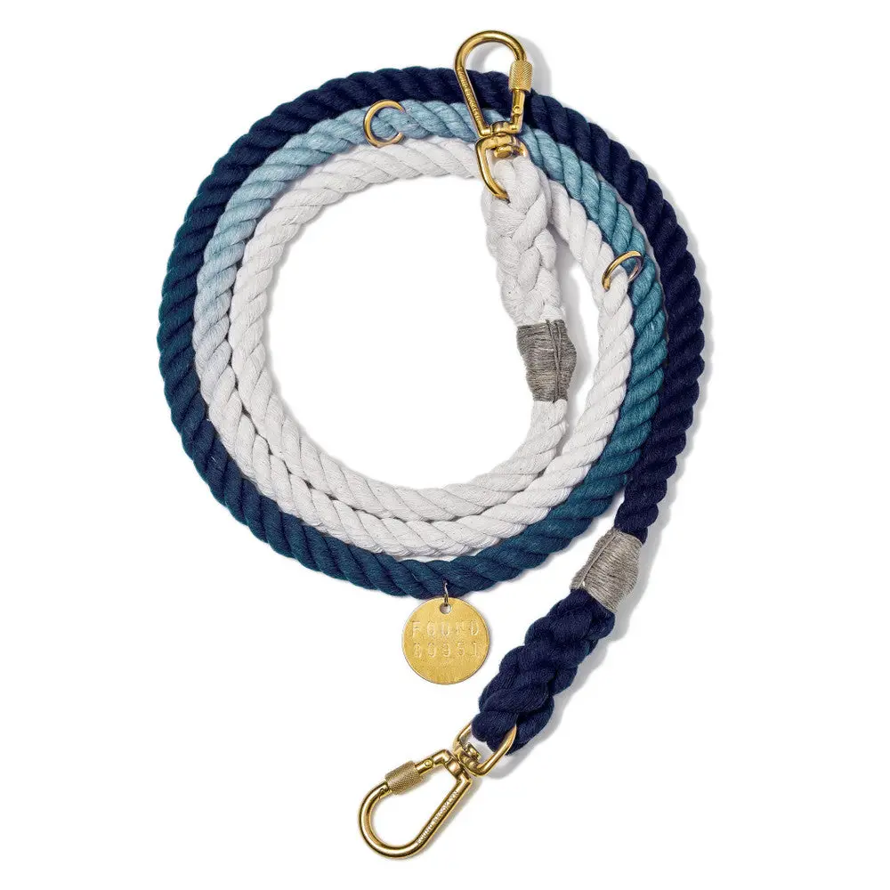 Adjustable Rope Dog Lead In Indigo Ombre (Made In The Usa) << Final Sale >> 1