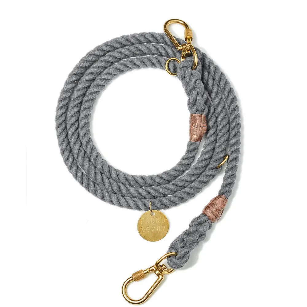 Found My Animal | Adjustable Rope Lead In Upcycled Charcoal 1