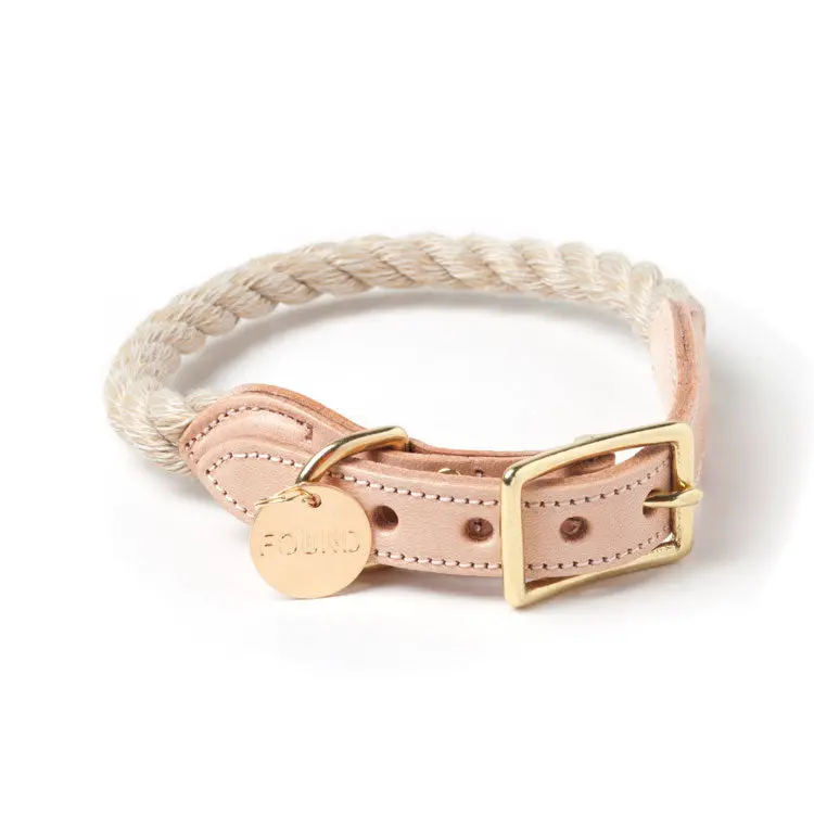 Rope Collar In Light Tan (Made In The Usa) 1