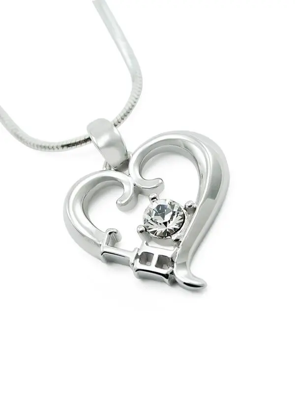 Gamma Eta Sterling Silver Heart Lavaliere 1