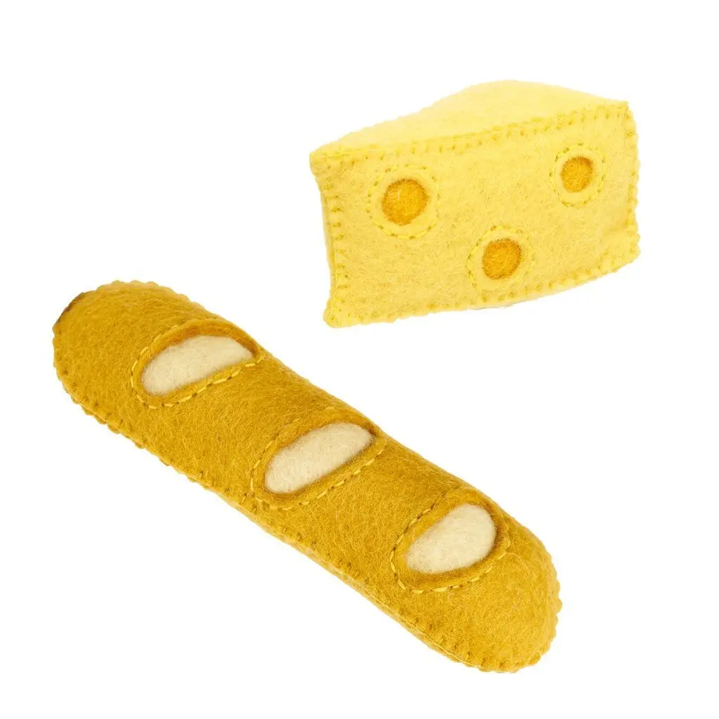 Global Goods | Felt Cheese And Baguette Toy 1