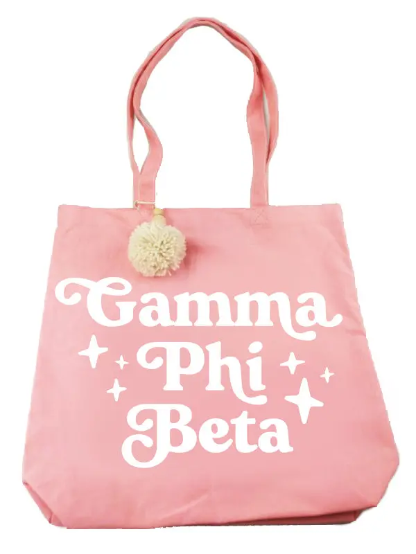 Gamma Phi Beta Pom Pom Tote Bag 1