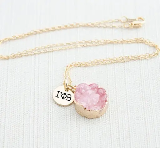 Gamma Phi Beta Druzy Necklace 1