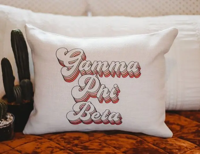 Gamma Phi Beta Retro Throw Pillow 1