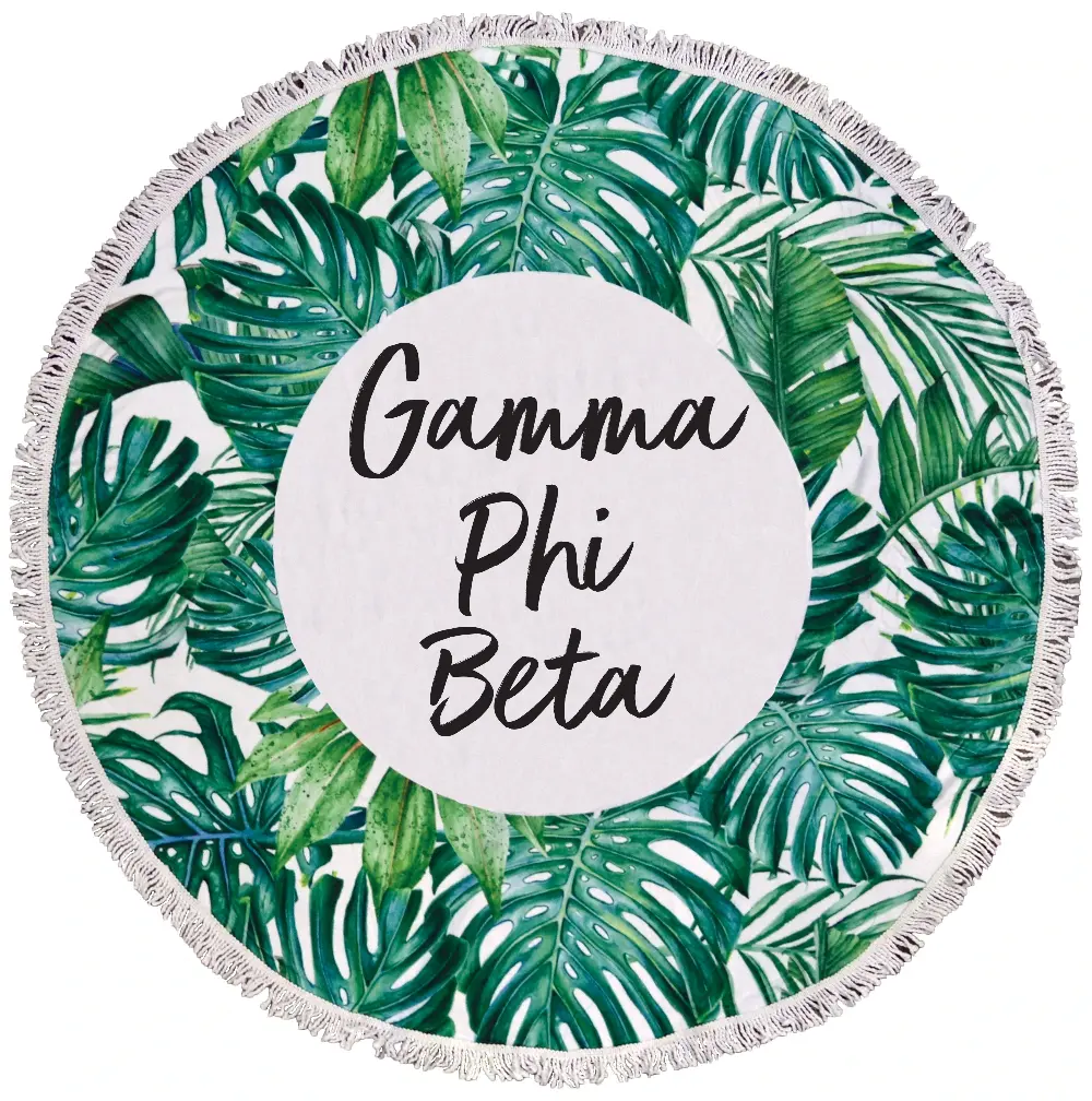 Gamma Phi Beta Palm Leaf Fringe Towel Blanket 1