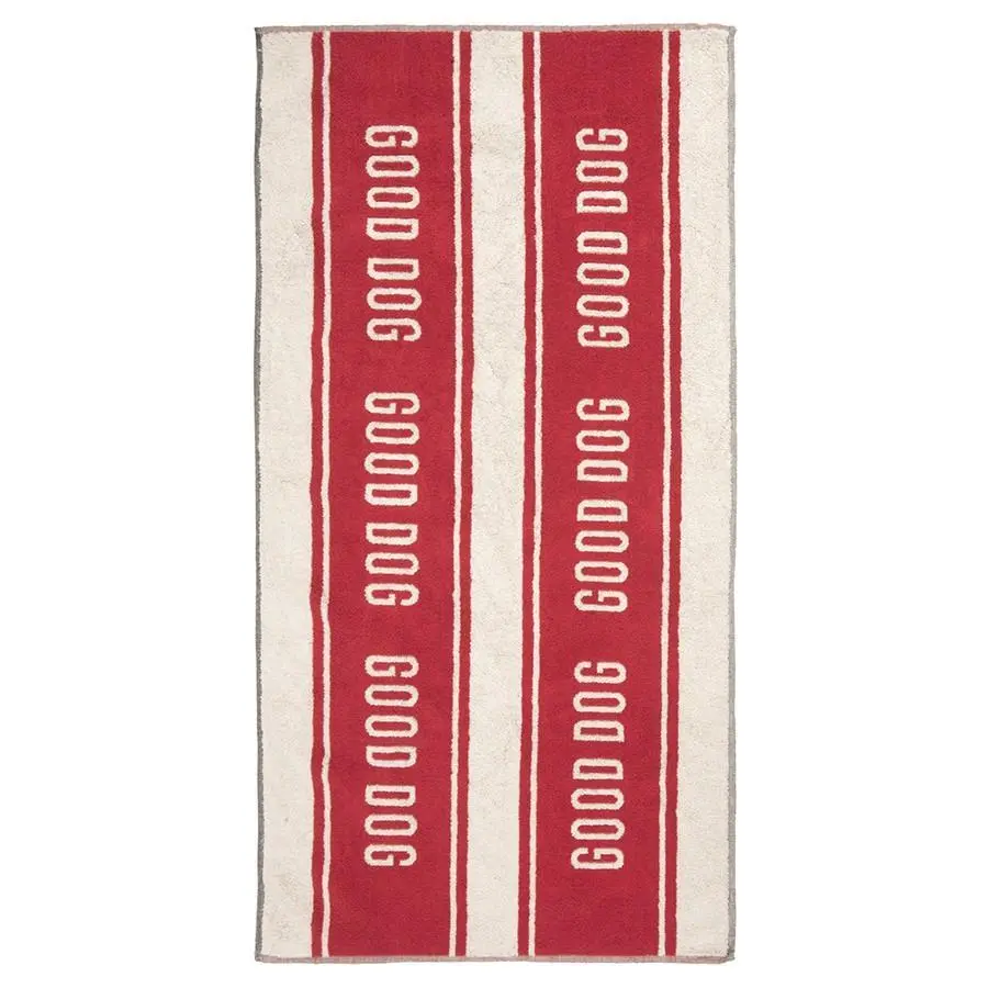 Harry Barker | Good Dog Towel In Red 1