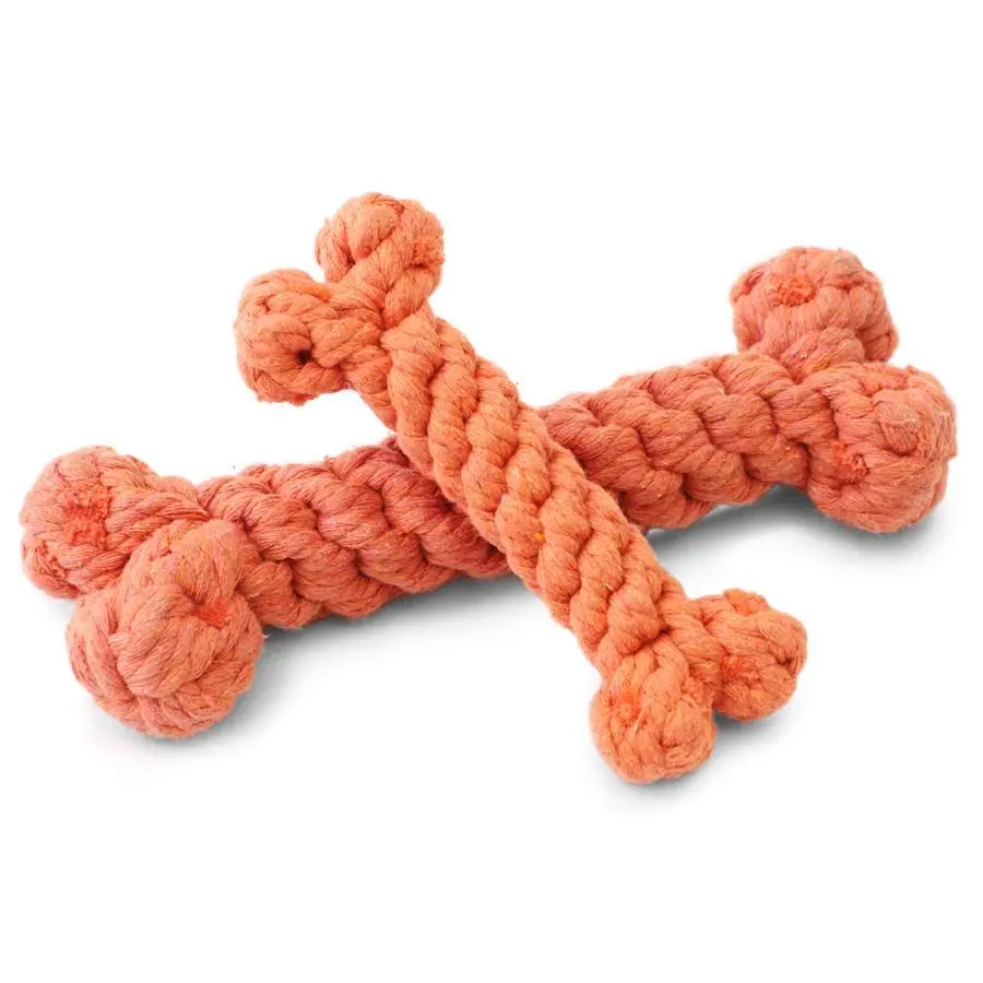 Harry Barker | Rope Bone Toy In Orange 1