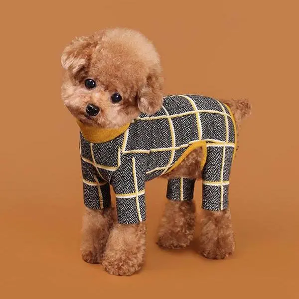 Huts & Bay | Check Onesie In Mustard 1