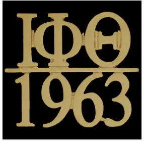 Iota Phi Theta Chapter Bar Gold Lapel Pin 1