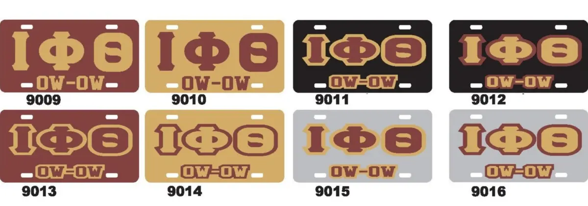 Iota Phi Theta Ow-Ow License Plate 1