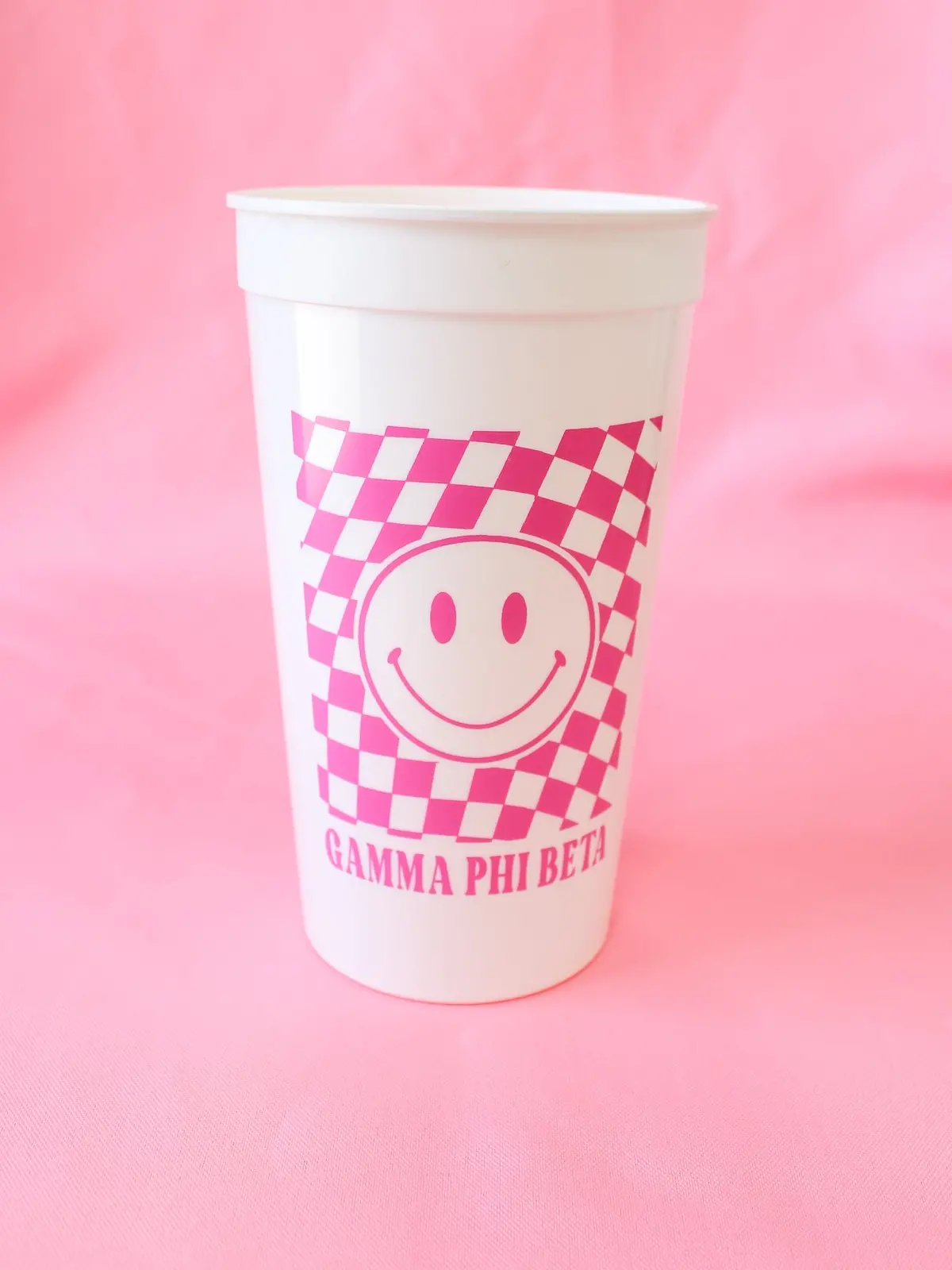 Gamma Phi Beta Smiley Face Stadium Cup 1