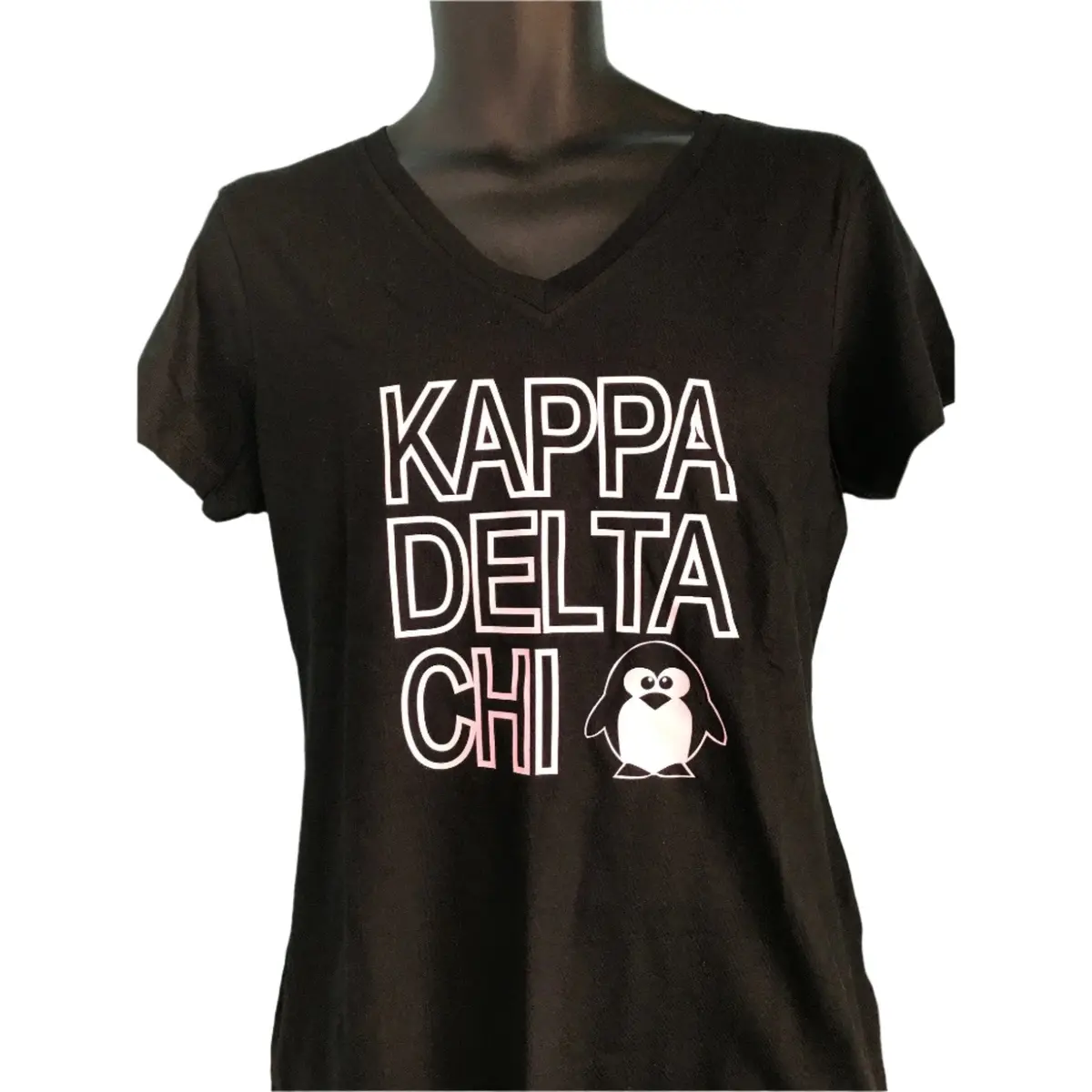 Kappa Delta Chi Black V-Neck With Pink Vynil - Discontinued 1