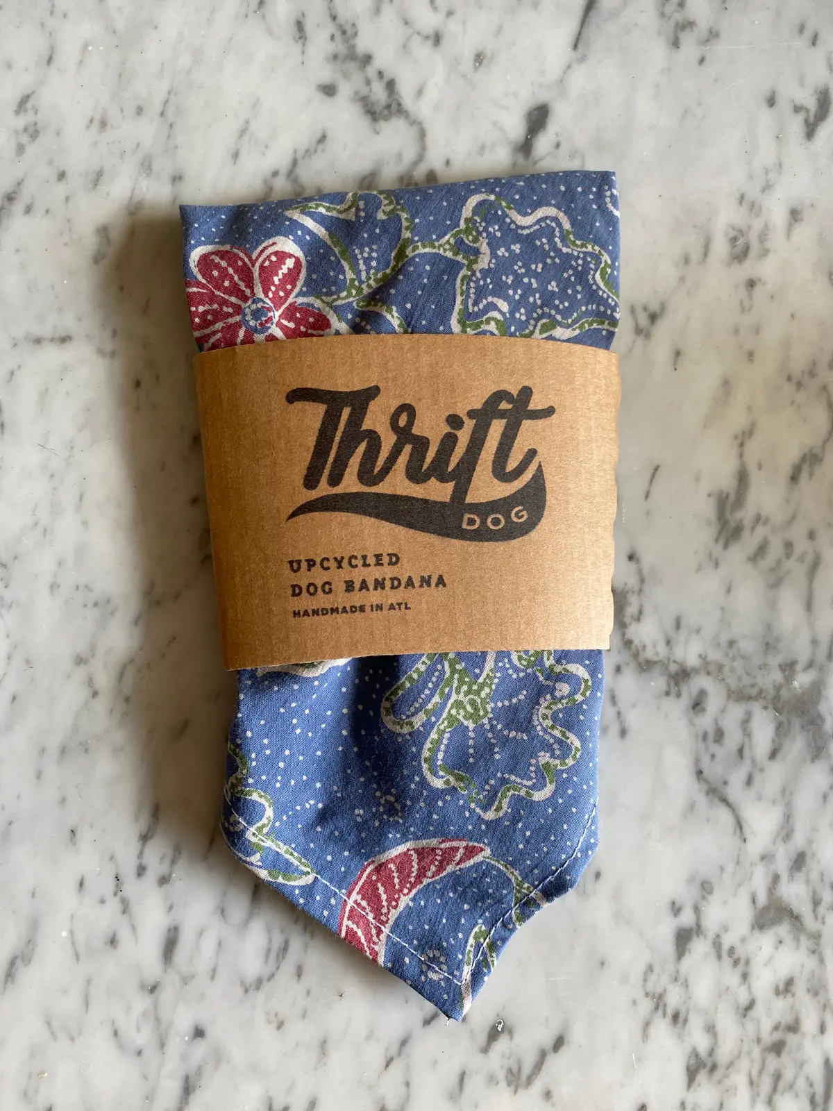 Upcycled Bandana In Blue Paisley (Final Sale) 1