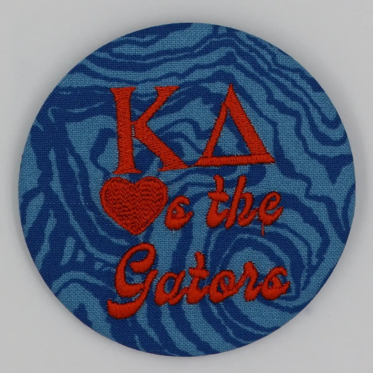 Kappa Delta "Hearts The Gators" Retro Game Day Embroidered Button 1
