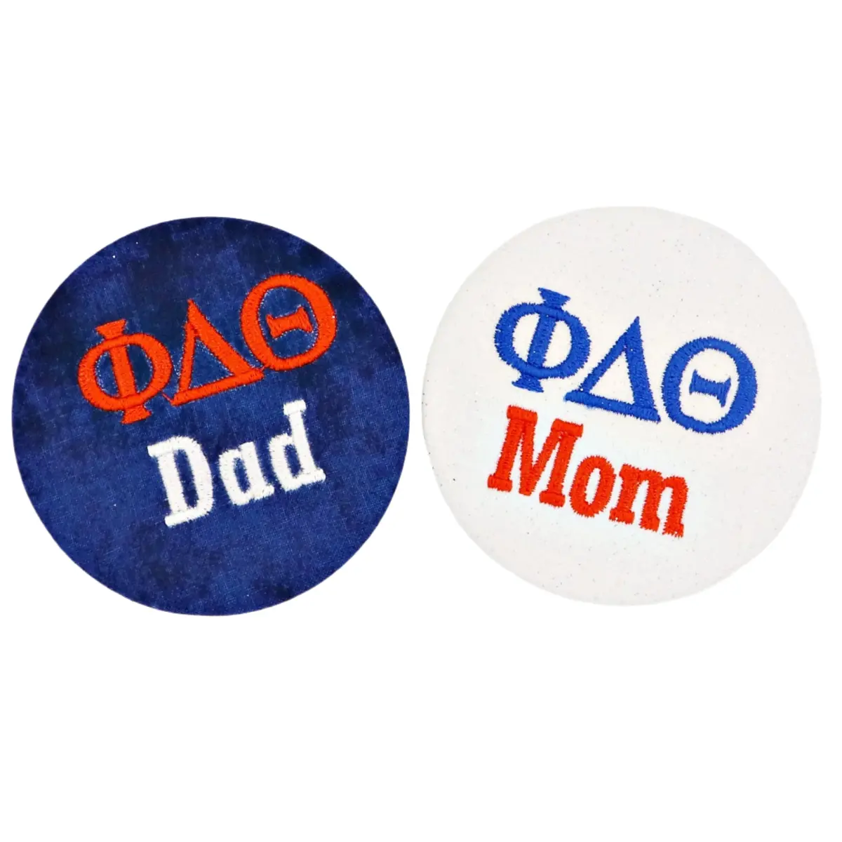 Phi Delta Theta Mom/Dad Embroidered Button 1