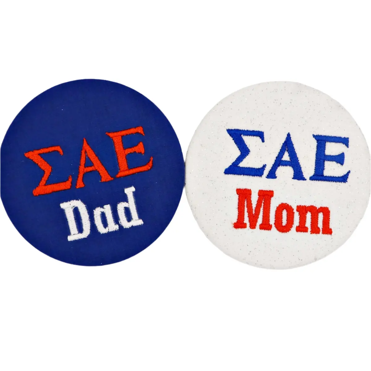 Sigma Alpha Epsilon Mom/Dad Embroidered Button 1