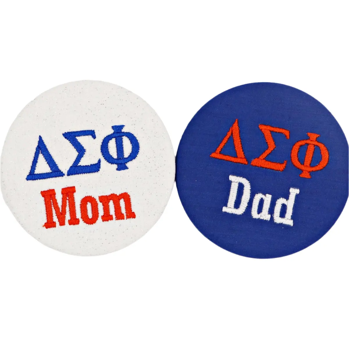 Delta Sigma Phi Mom/Dad Embroidered Button 1