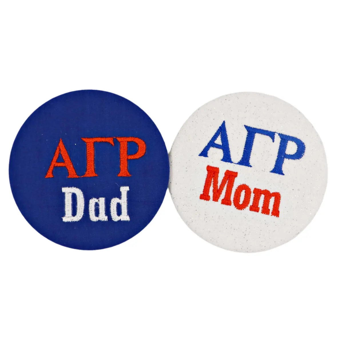 Alpha Gamma Rho Mom/Dad Embroidered Button 1