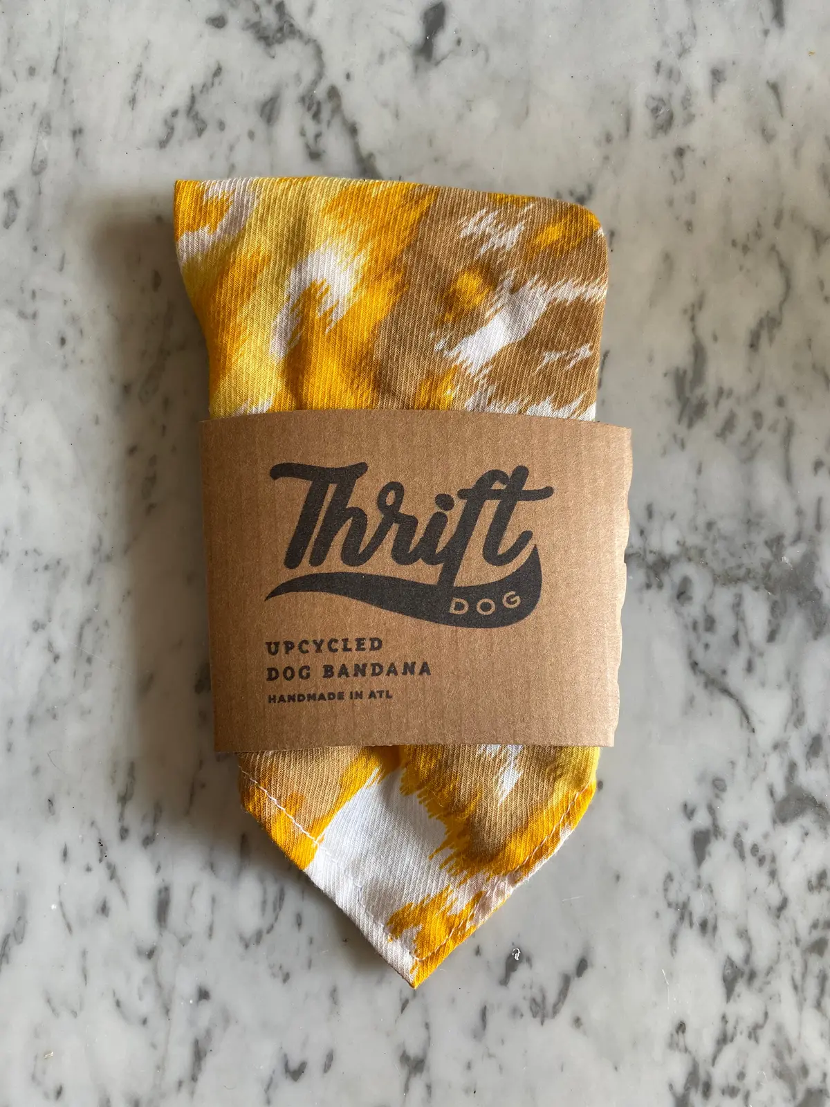 Upcycled Bandana In Golden Ikat (Final Sale) 1