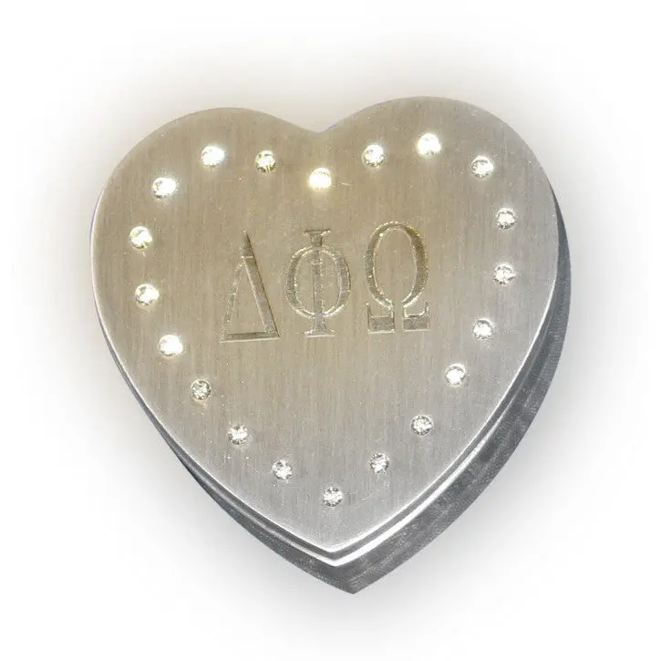Delta Phi Omega Heart Shaped Jewelry Box 1