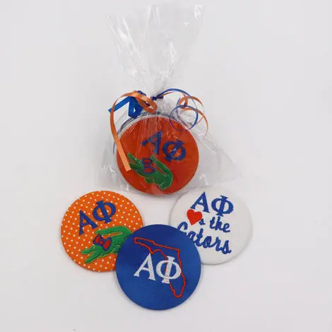 Alpha Phi Embroidered Game Day Button Set
