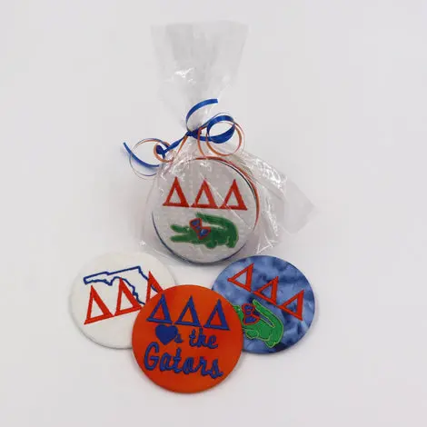 Delta Delta Delta Embroidered Game Day Button Set