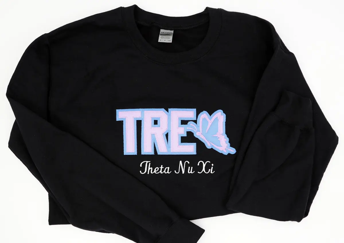 Theta Nu Xi Word Crewneck 1