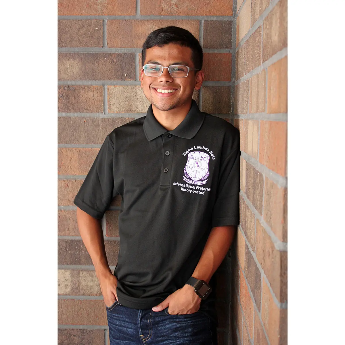 Sigma Lambda Beta Posi Charge Racer Mesh Polo 1
