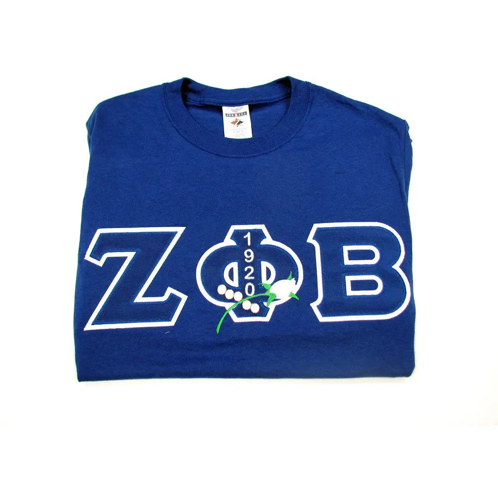 Zeta Phi Beta Embroidered Tee Blue 2 1