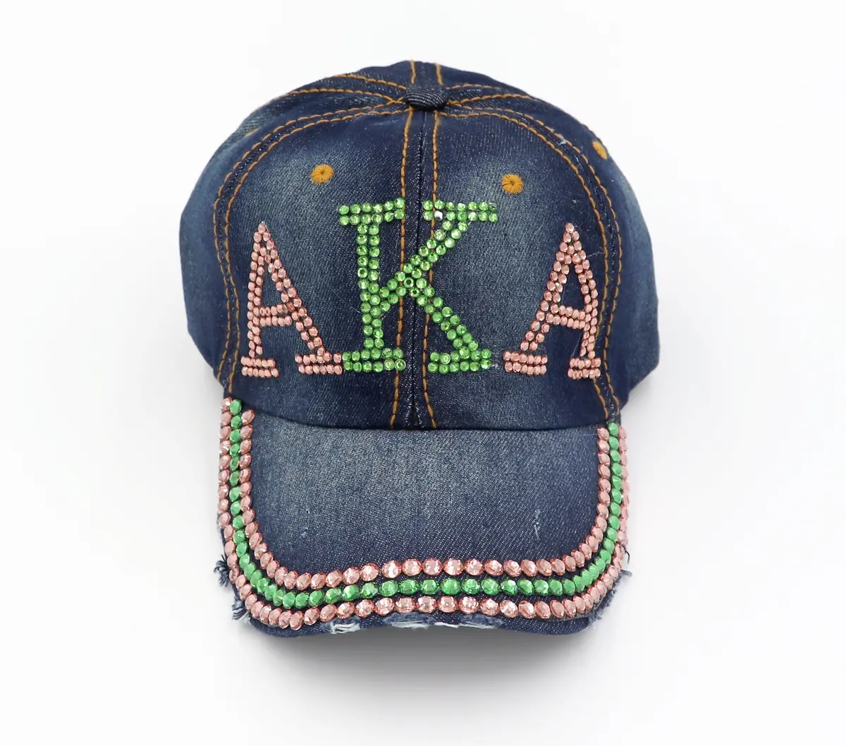 Alpha Kappa Alpha Denim Rhinestone Hat 1