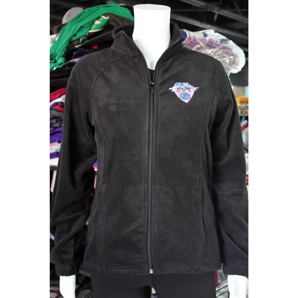Theta Nu Xi Ladies Zip Up Fleece Jacket With Shield 1