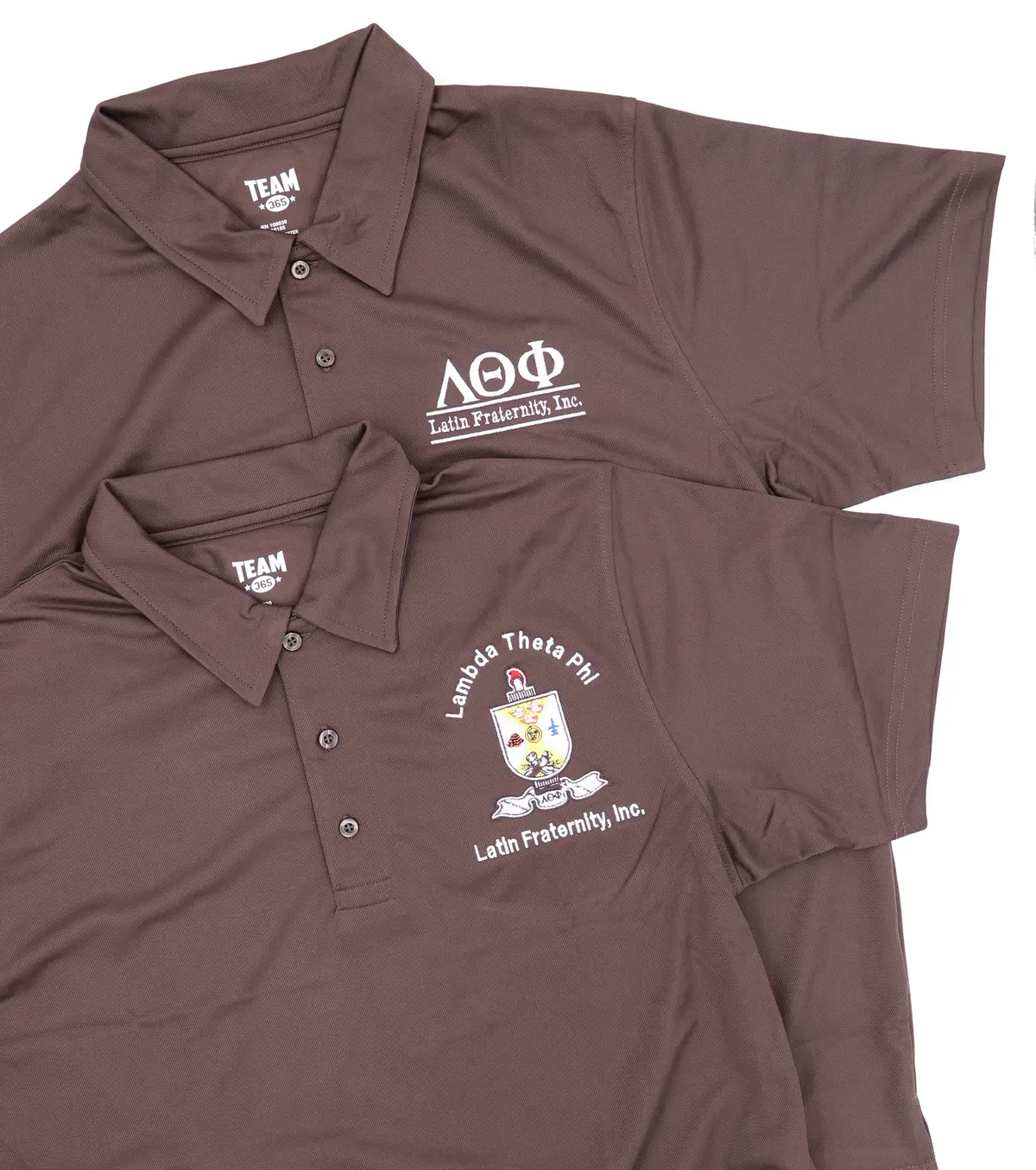 Lambda Theta Phi Moisture-Wicking Brown Polo 1