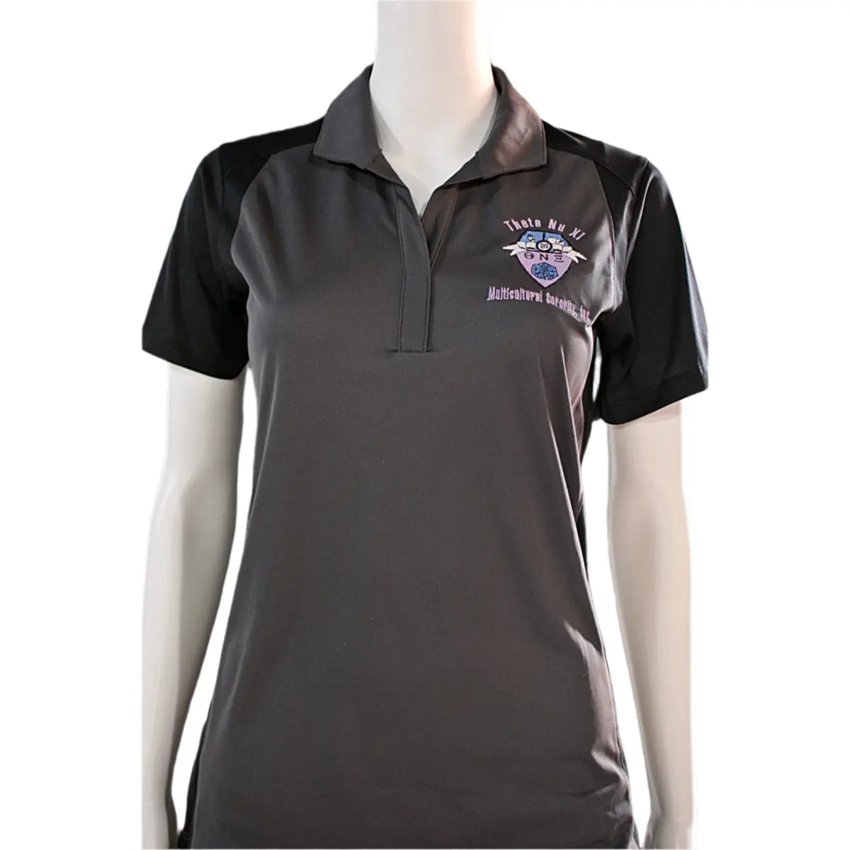 Theta Nu Xi Ladies Colorblock Micropique Sport-Wick Polo 1