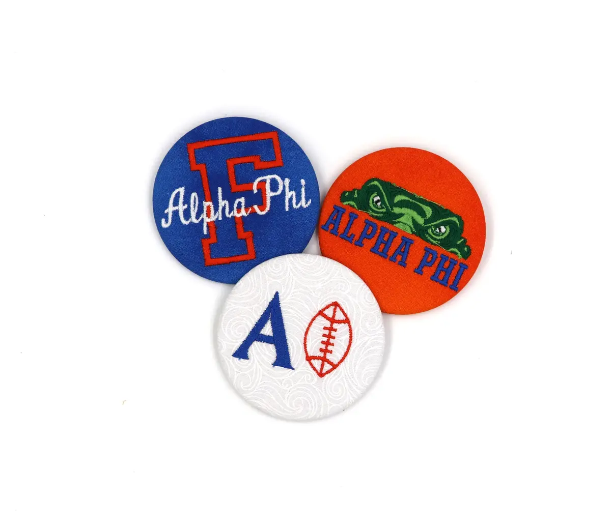 Alpha Phi Game Day Embroidered Button Set