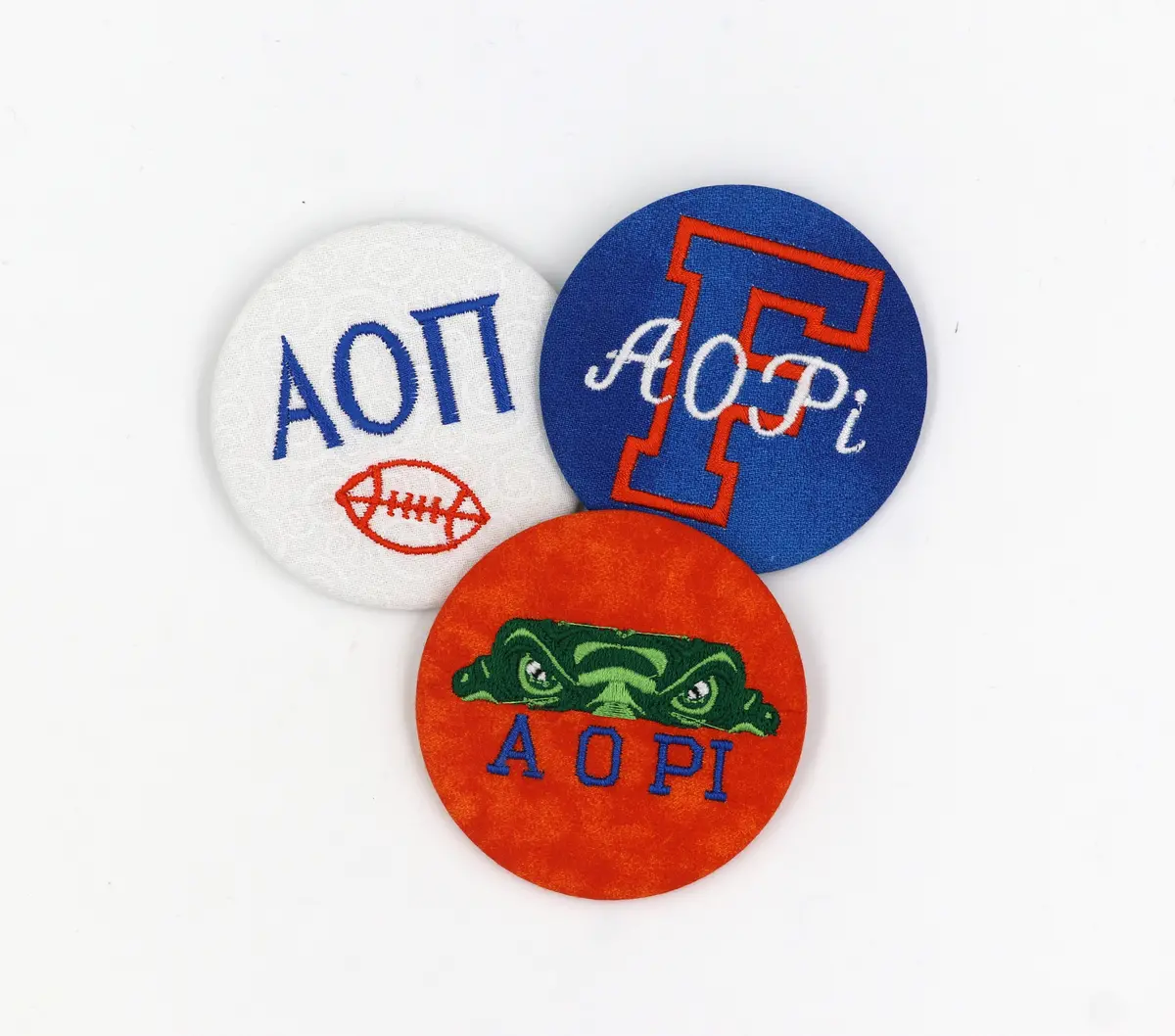 Alpha Omicron Pi Game Day Embroidered Buttons