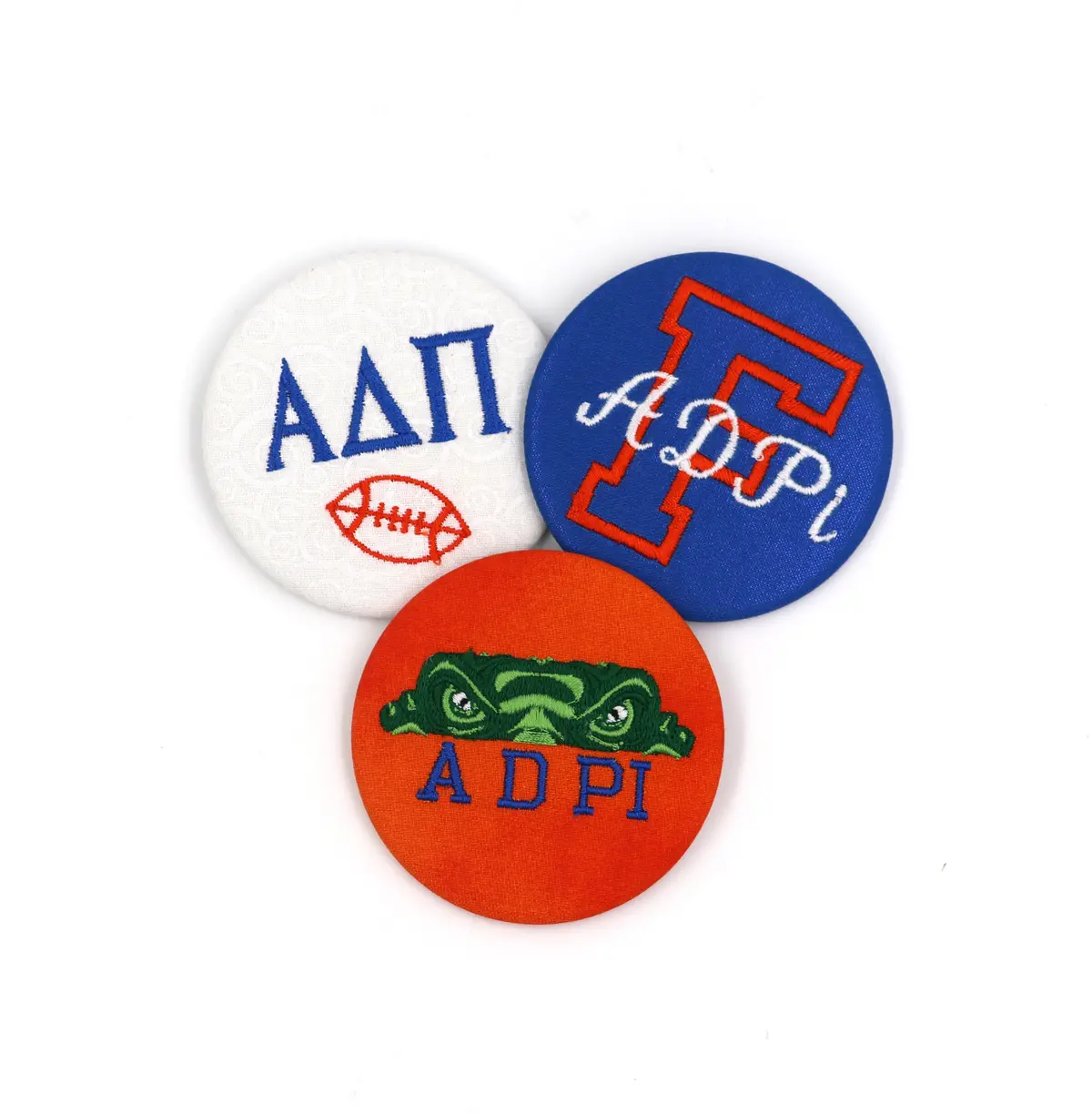 Alpha Delta Pi Game Day Button Set (2-Piece Embroidered Collection)