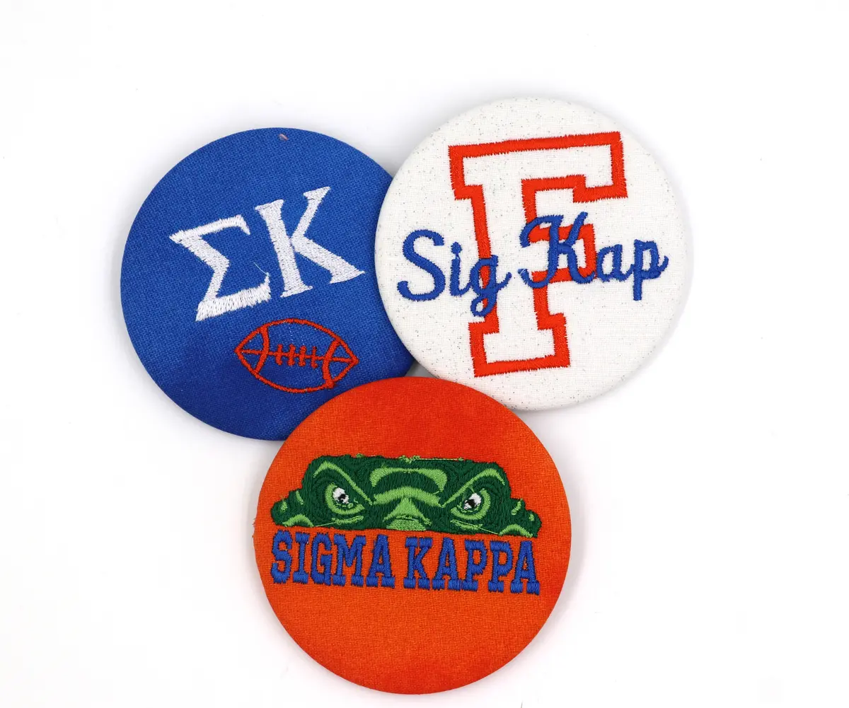 Sigma Kappa Game Day Button Set – Pair of Embroidered Pins