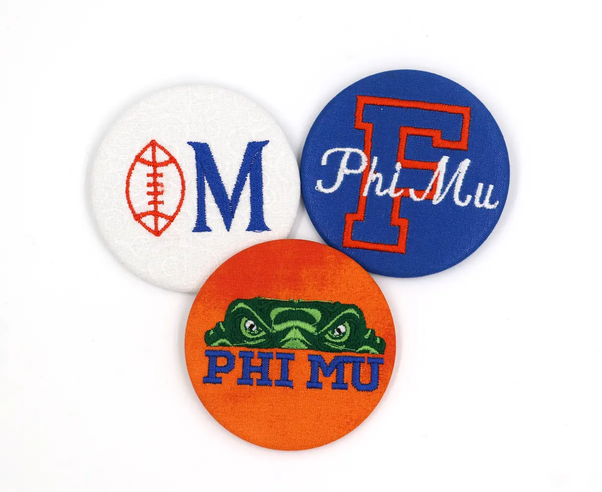 Phi Mu Dual-Design Game Day Embroidered Button Pack