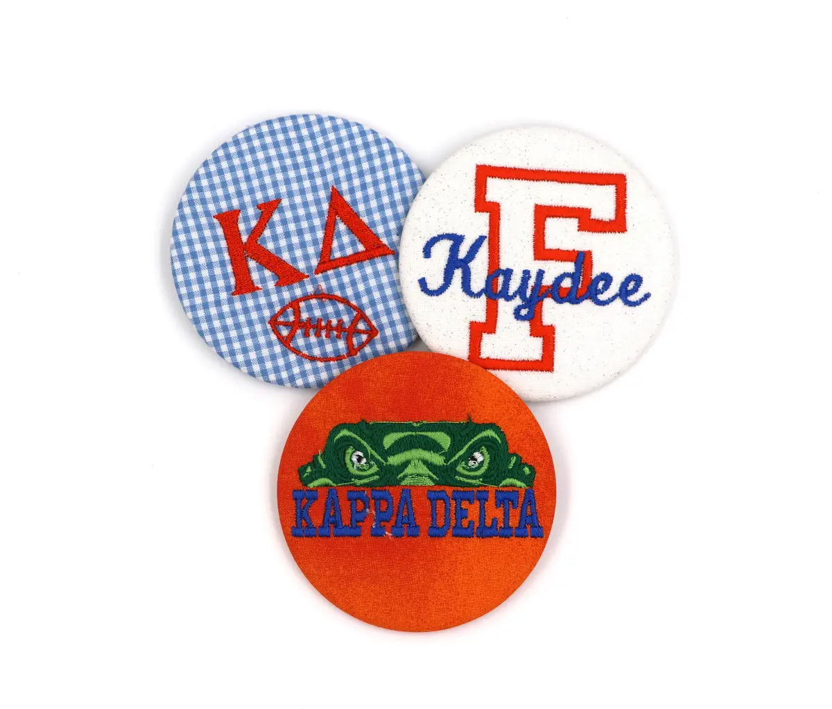 Kappa Delta Game Day Embroidered Buttons – Twin Pin Set
