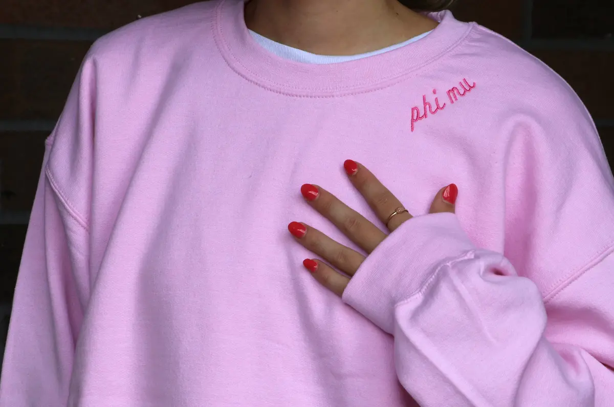 Phi Mu Script Crewneck 1