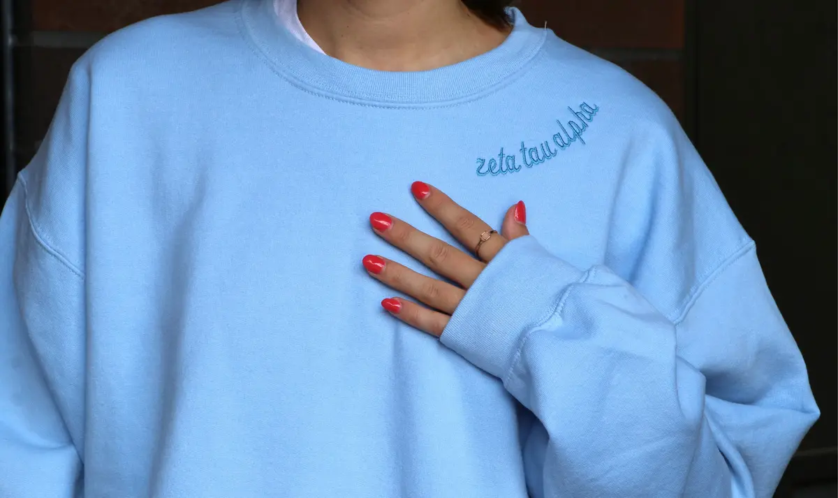 Zeta Tau Alpha Script Crewneck 1