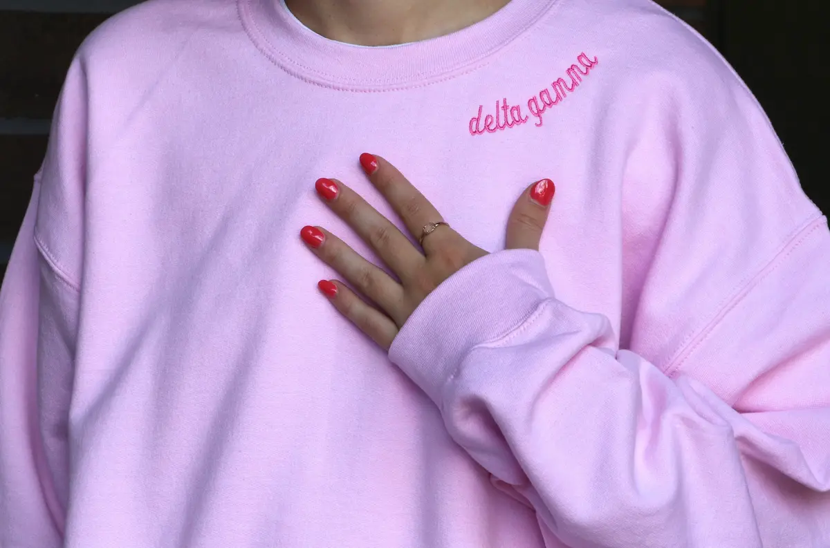 Delta Gamma Side Script Crewneck 1