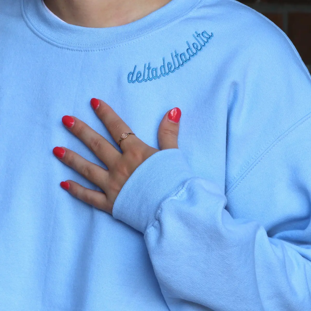 Delta Delta Delta Side Script Crewneck 1