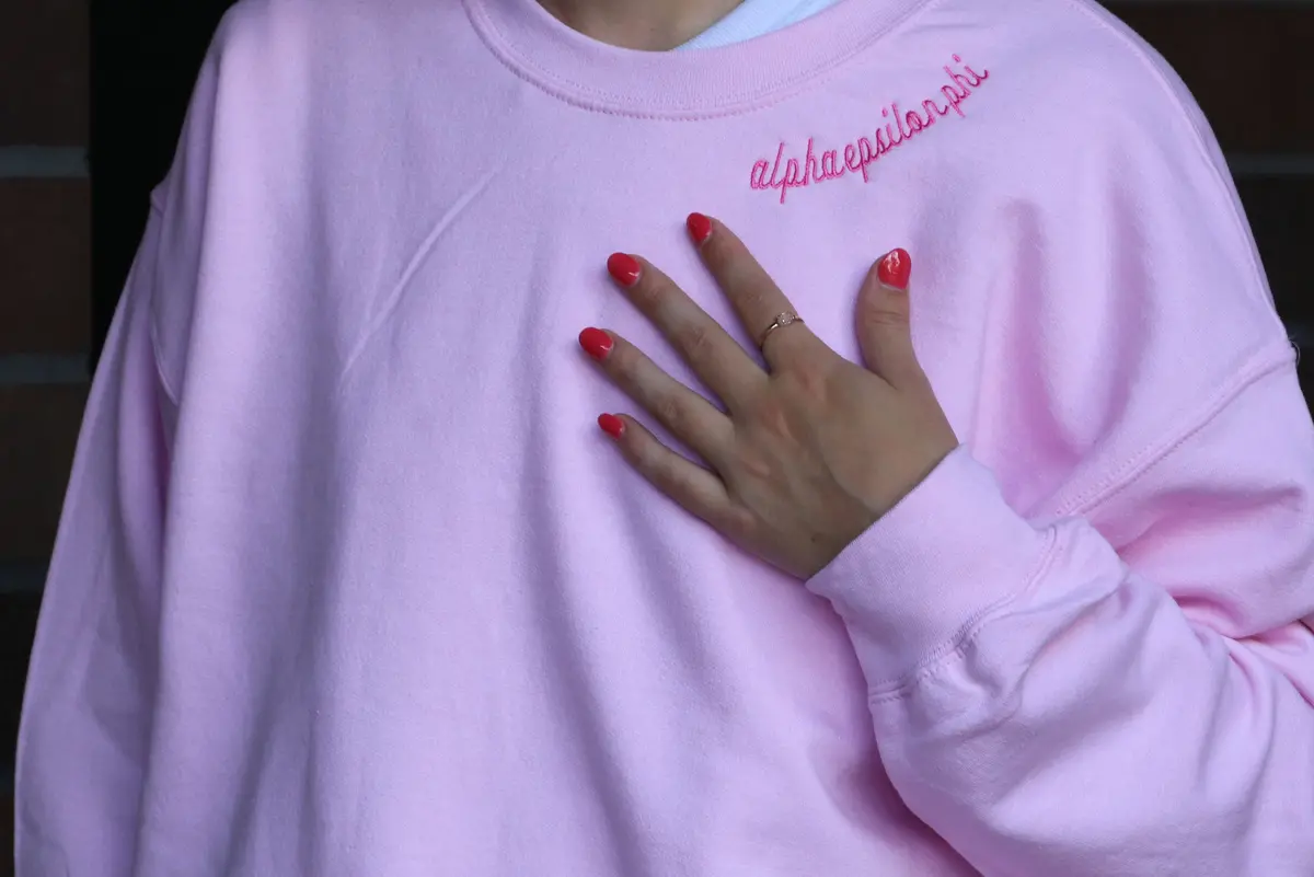 Alpha Epsilon Phi Side Script Crewneck 1