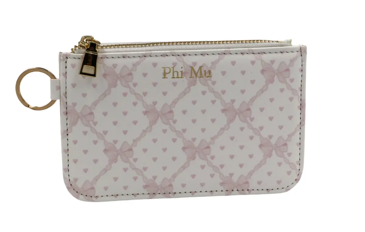 Phi Mu Bow Key Pouch 1
