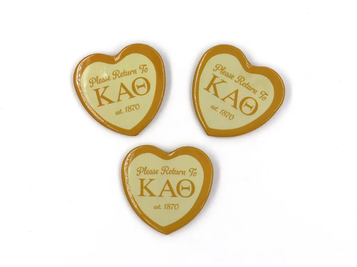 Kappa Alpha Theta Heart Shaped Printed Button 1