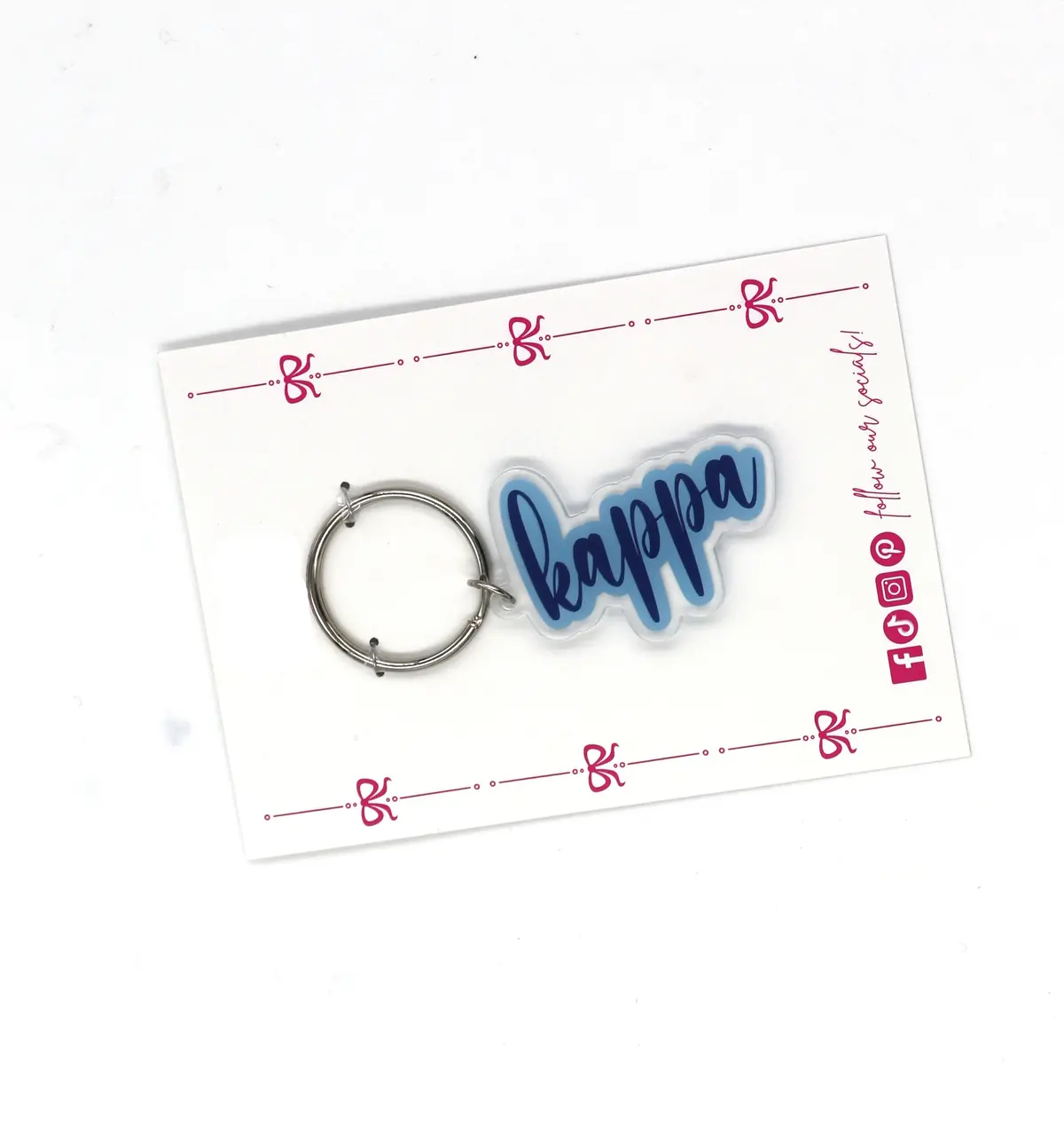 Kappa Kappa Gamma Script Acrylic Key Ring 1
