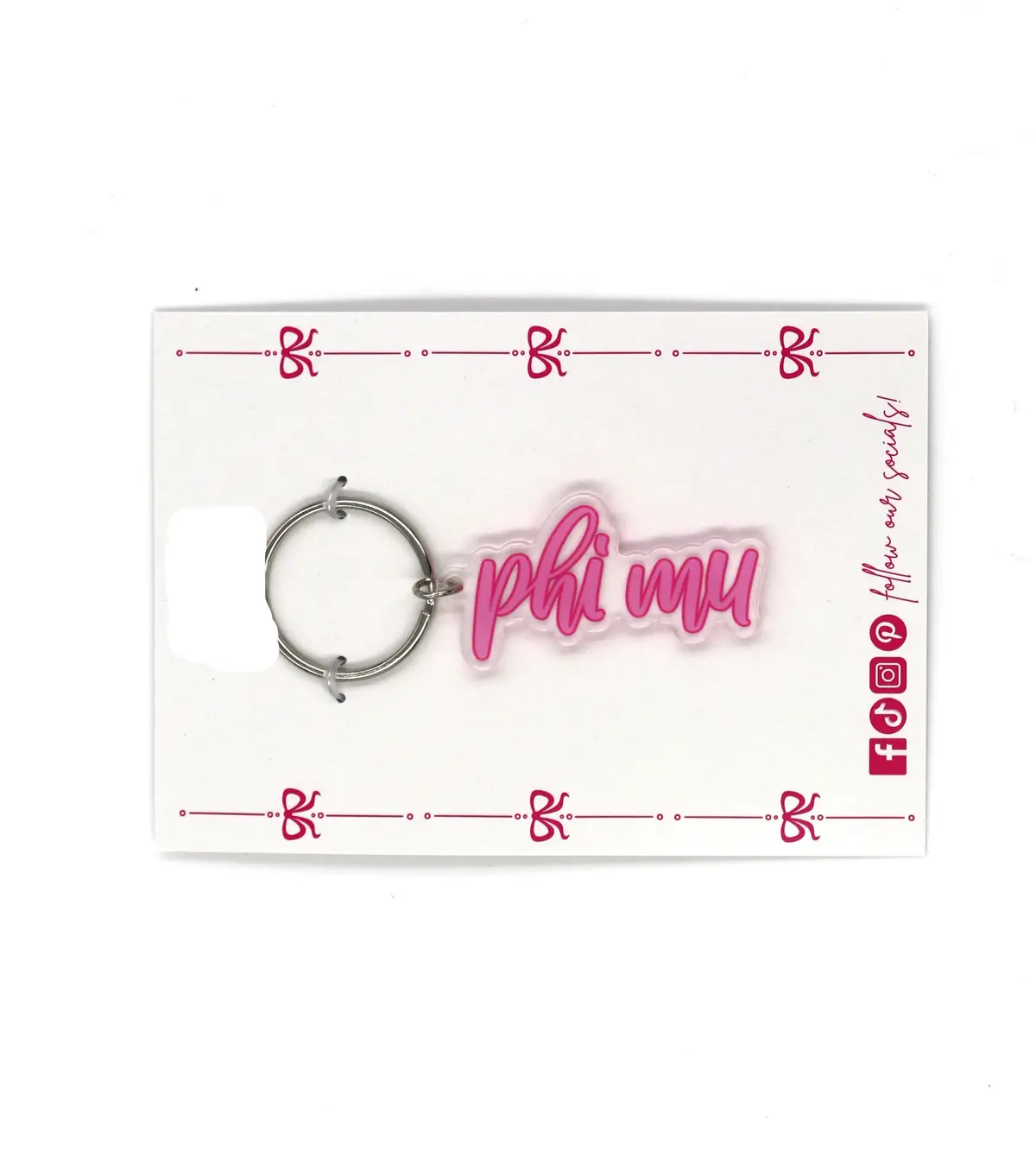 Phi Mu Script Acrylic Key Ring 1